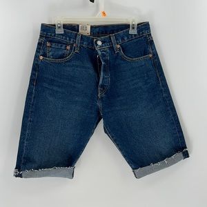 Levi's 501 button fly long denim shorts size 30 NWT
